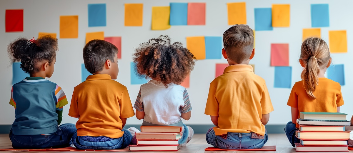 Kids sitting at school
